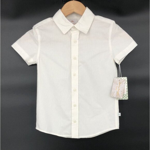 NWT Tommy Bahama Kids White Button Up Shirt Boys 6 School Picture Day Vacation - Picture 1 of 8